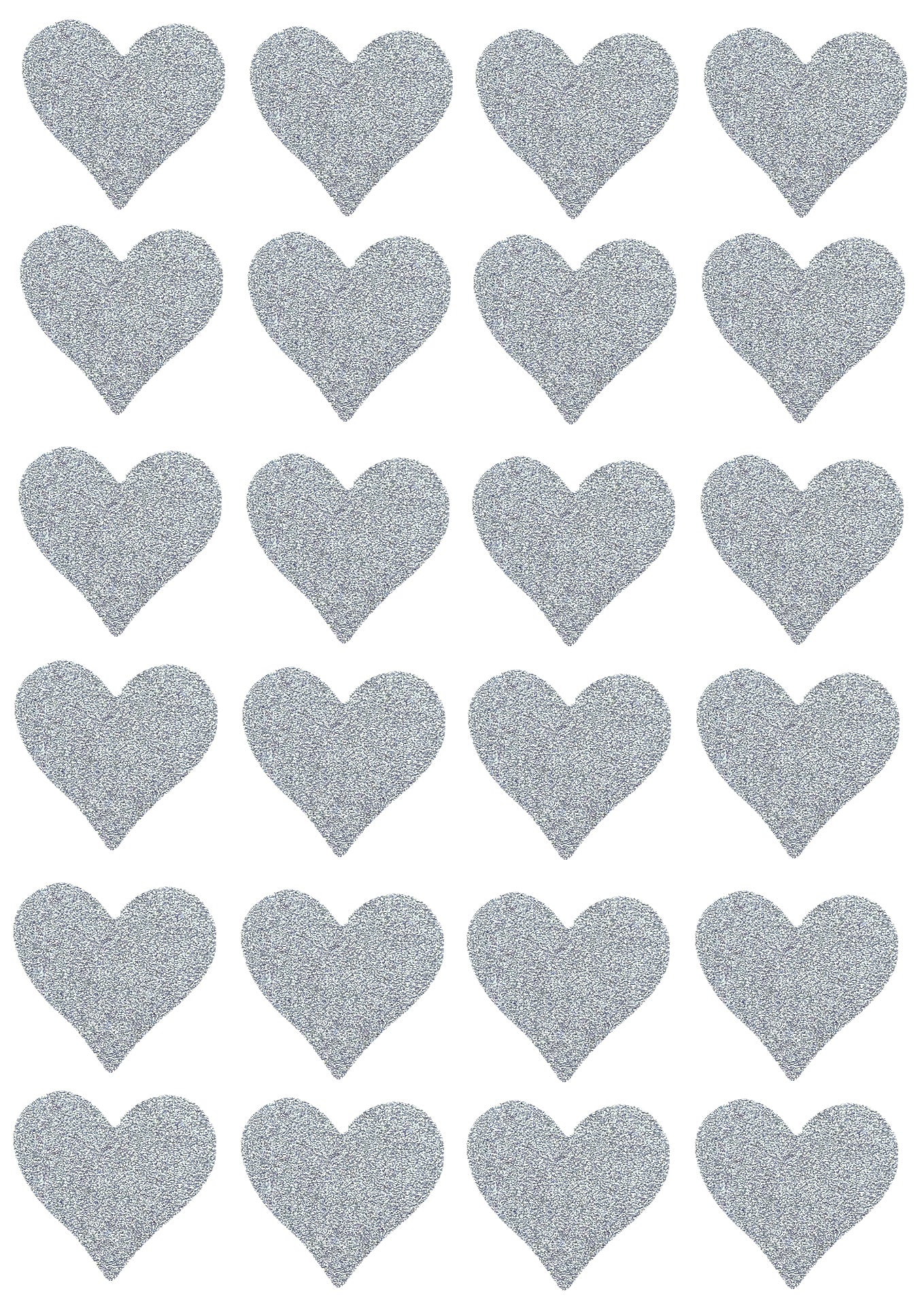CLEARANCE - Beautiful .5 Silver Glitter Mini Heart Stickers with