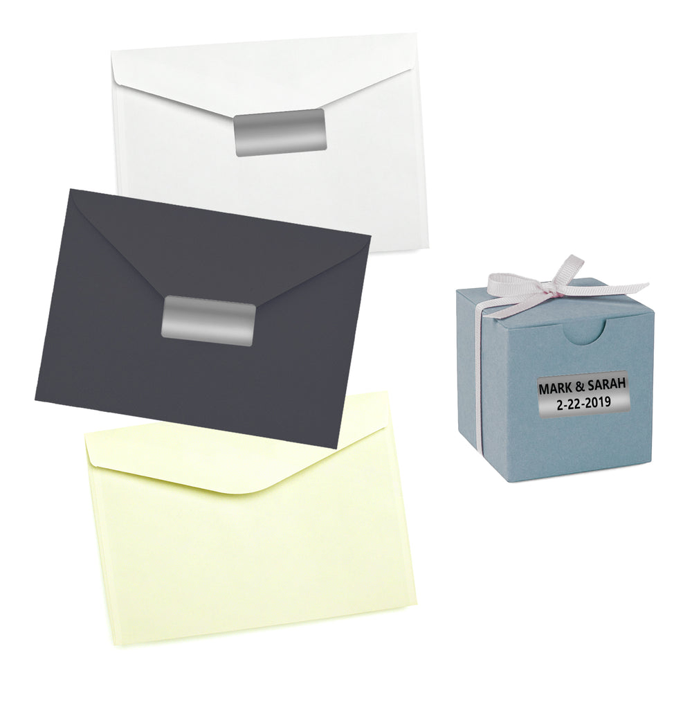 Rectangular metallic stickers 1.57 x 0.75 inch 40mm x 19mm – Royal ...