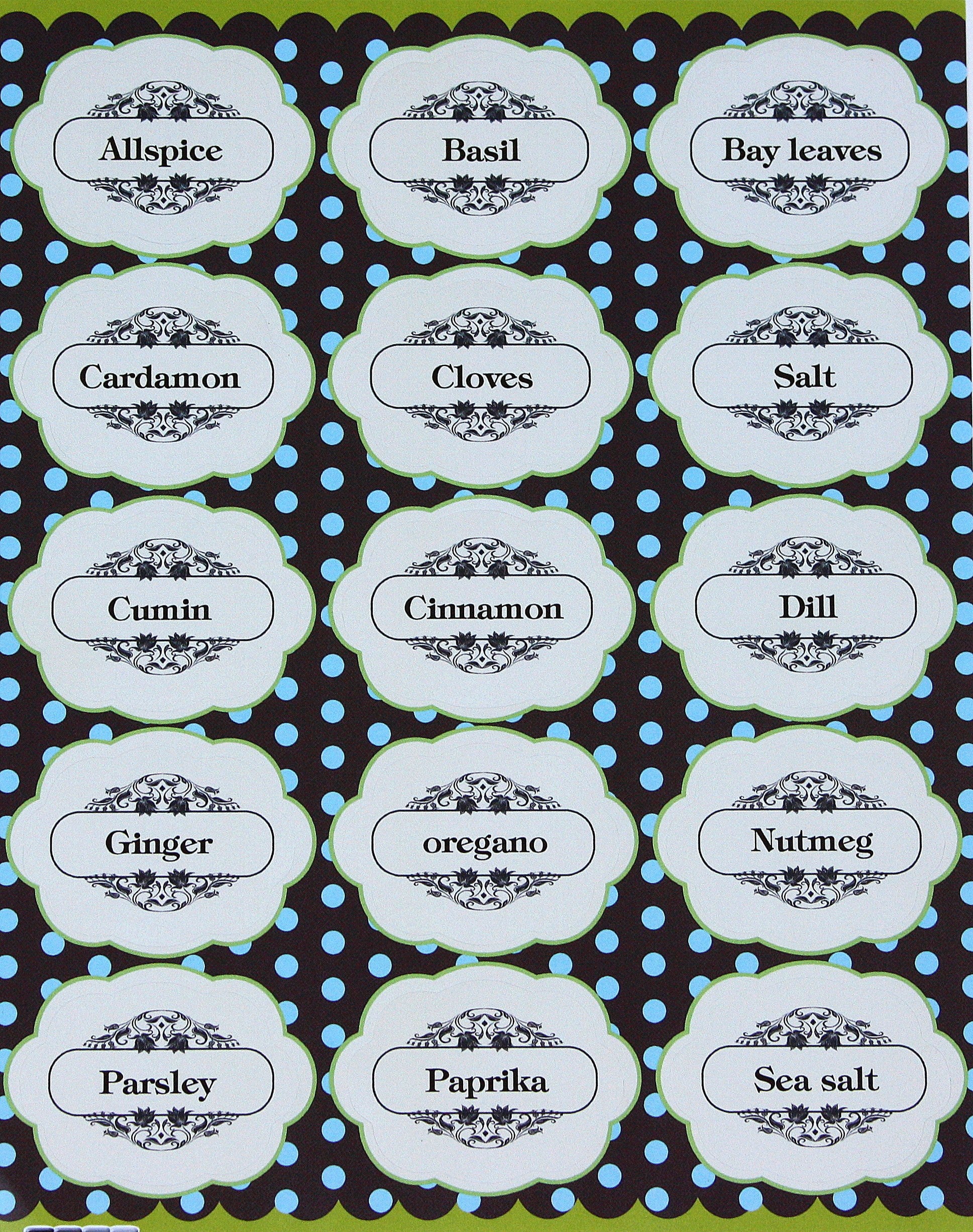 Blank & Spice Colored Stickers Kitchen Jars Labels – Royal Green