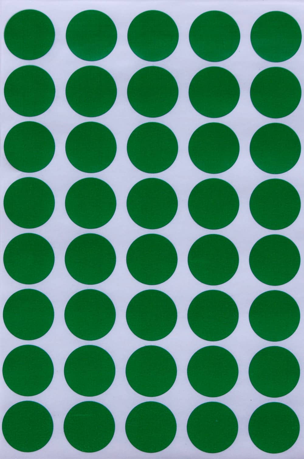 Royal Green Dots Stickers ~ 8mm ¼ inch 9000 / Black