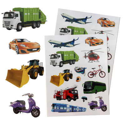 Vehicles Stickers for Kids Arts and Crafts, Party Favors, School, and Classroom Learning